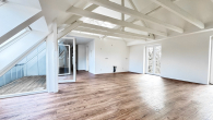 Wohnzimmer - Küche - KR-NÄHE FACHHOCHSCHULE – CHICES DG-STUDIO + BALKON IN 4-PARTEIENHAUS, ATTRAKTIV FÜR INDIVIDUALISTEN