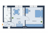 Grundriss-Skizze - **IDEAL FÜR DIE BERUFSTÄTIGE EINZELPERSON** APPARTEMENT IN ZENTRALER LAGE VON KREFELD-UERDINGEN