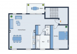 Grundriss 1. OG - KR – FUßLÄUFIG UNWEIT ZUM HAUPTBAHNHOF BZW. HELIOS-KLINIKUM – CHICE 2-RAUM-DESIGNER-WOHNUNG + BALKON